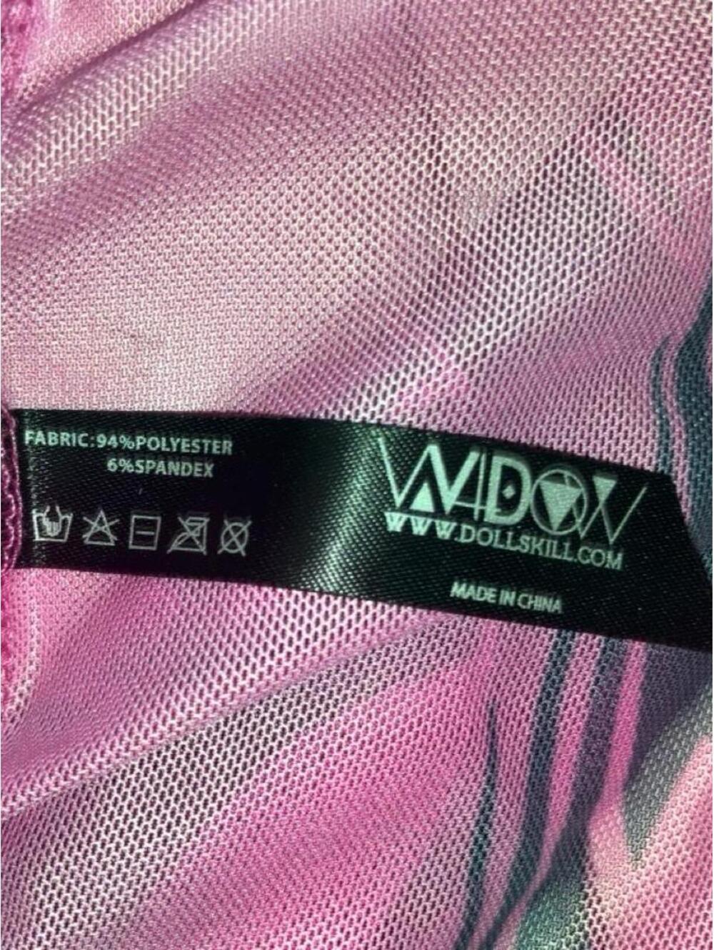 SICKK Widow black/pink mesh tattoo dress with black/pink tribal-sty - Picture 8 of 8